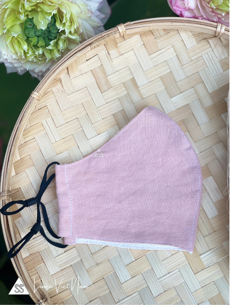 Khẩu trang Linen Pháp 2 Khẩu trang Linen - Hồng