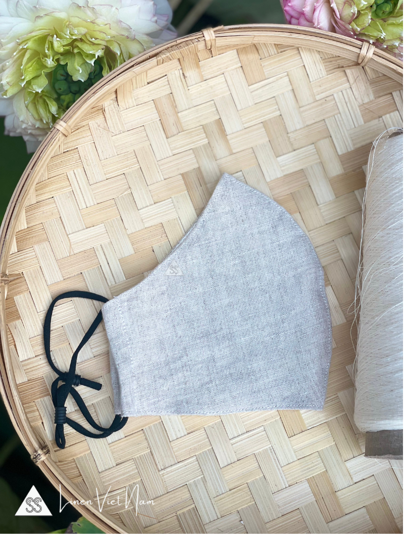 Khẩu trang Linen Pháp 3 Khẩu trang Linen - Muối tiêu
