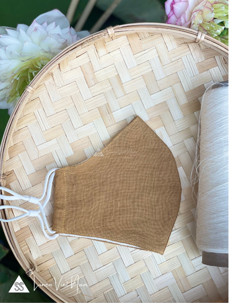 Khẩu trang Linen Pháp 4 Khẩu trang Linen - Nâu